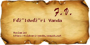 Földvári Vanda névjegykártya